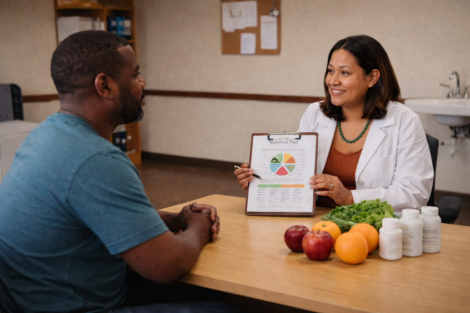 Medical Nutrition - doctor giving nutrition advice